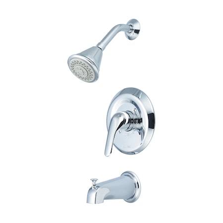 Pioneer Industries Single Handle Tub and Shower Trim Set, Wallmount, Polished Chrome T-4LG100